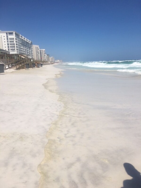 Beach nearby, sun loungers