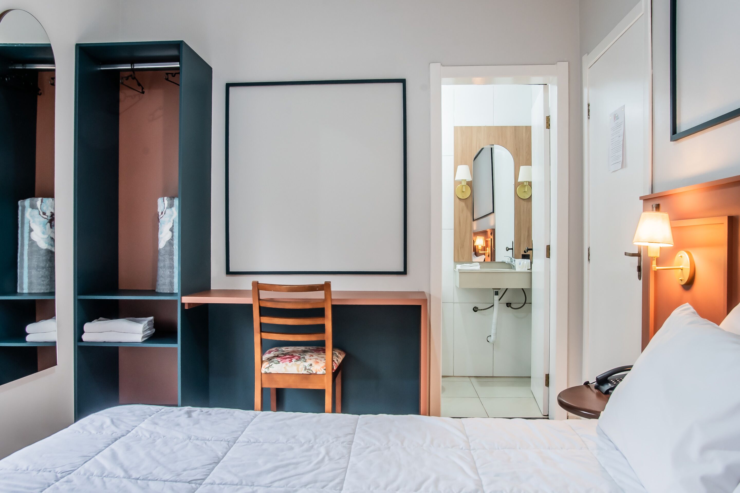 Blackout curtains, free WiFi, bed sheets