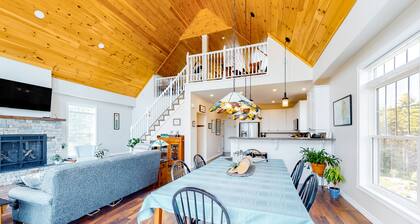 Secluded hilltop home with beautiful Cadillac Mountain view and multiple decks