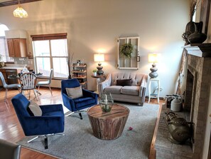 TV, fireplace, DVD player, ping pong