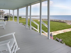 Outdoor dining - Circa 1870 Oceanfront Home in Brant Rock  - Commanding Views Of The Ocean (Marshfield)