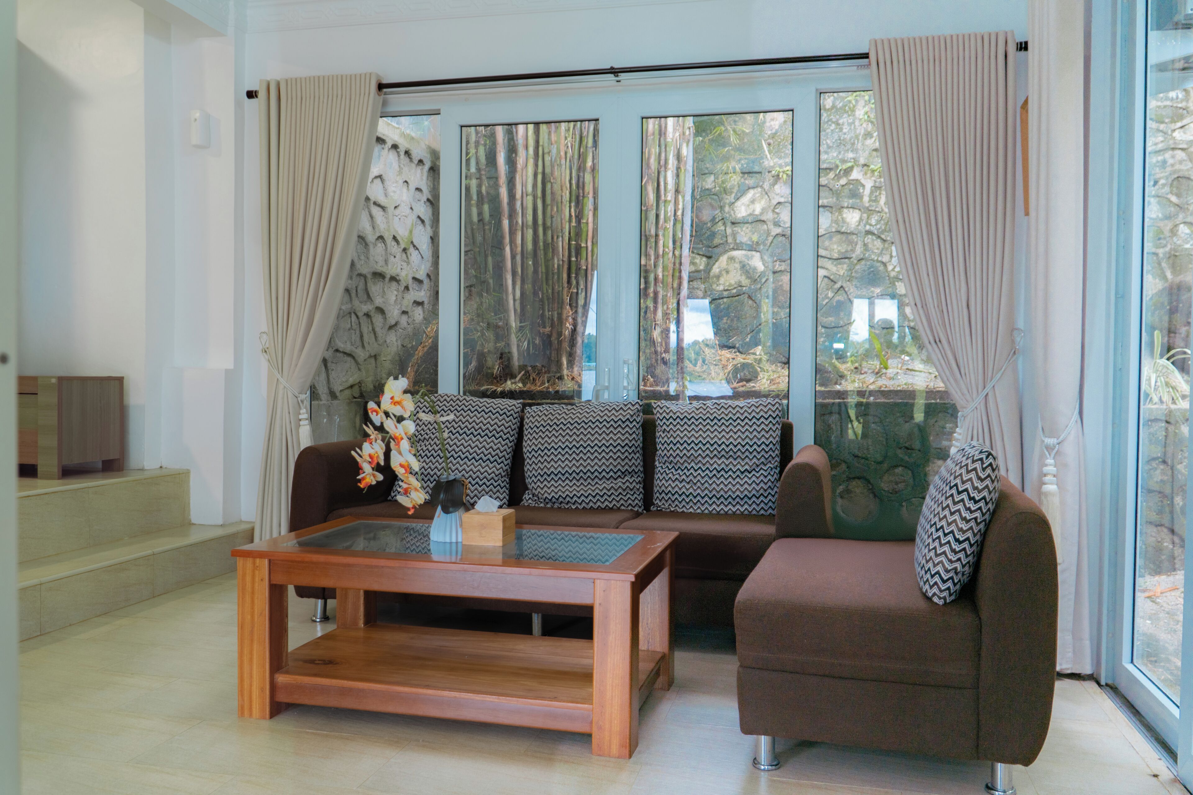 Luxe villa, meerdere bedden, niet-roken, uitzicht op strand | Woonruimte