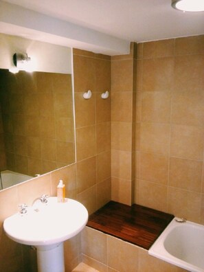 Hair dryer, towels, toilet paper