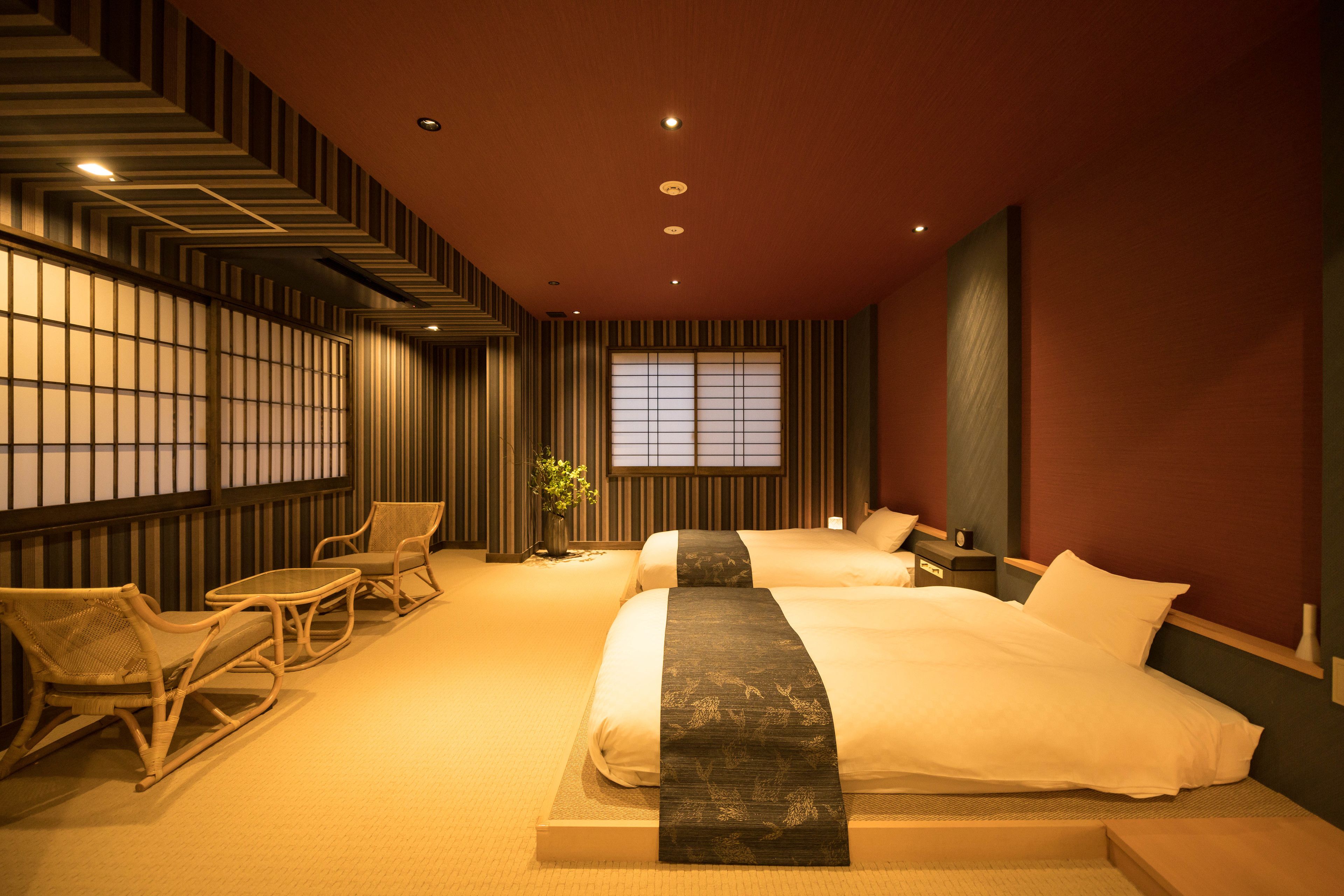 Deluxe Quadruple Room (Gion) | In-room safe, iron/ironing board, free WiFi, bed sheets