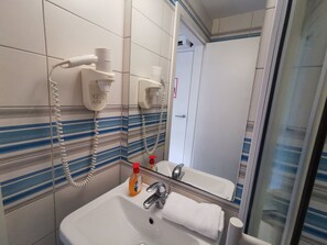 Tweepersoonskamer, privébadkamer | Badkamer | Een douche