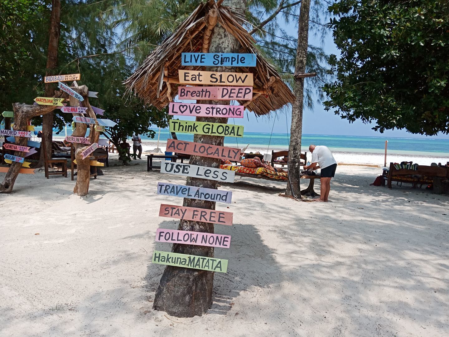 On the beach, white sand