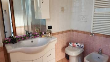 Ducha, secador de pelo, bidet, toallas