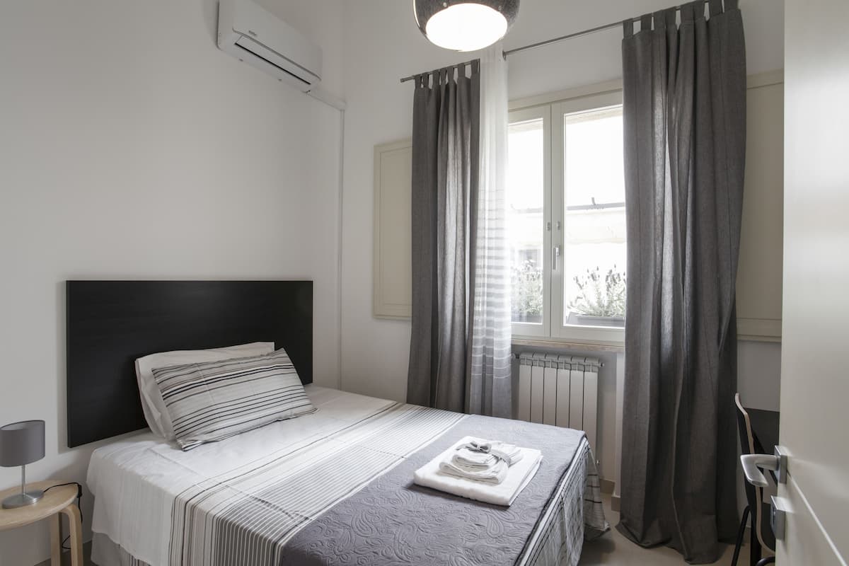 Basic Double Room, Shared Bathroom | Frette Italian sheets, premium bedding, down comforters