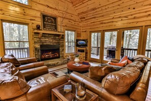 Fireplace, DVD player