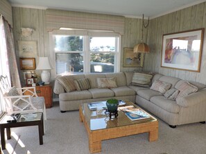 TV - Oceanfront Cozy Retreat | Open Deck & Easy Beach Access | Perfect for Small Fami (Emerald Isle)