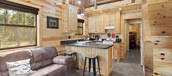 Beautiful cabins with a pool in a peaceful setting