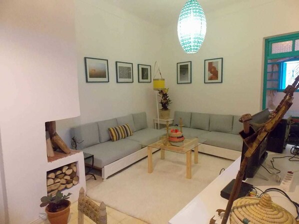 Apartment, 2 Bedrooms | Living area | Flat-screen TV - Dar Beldi (El Jadida)