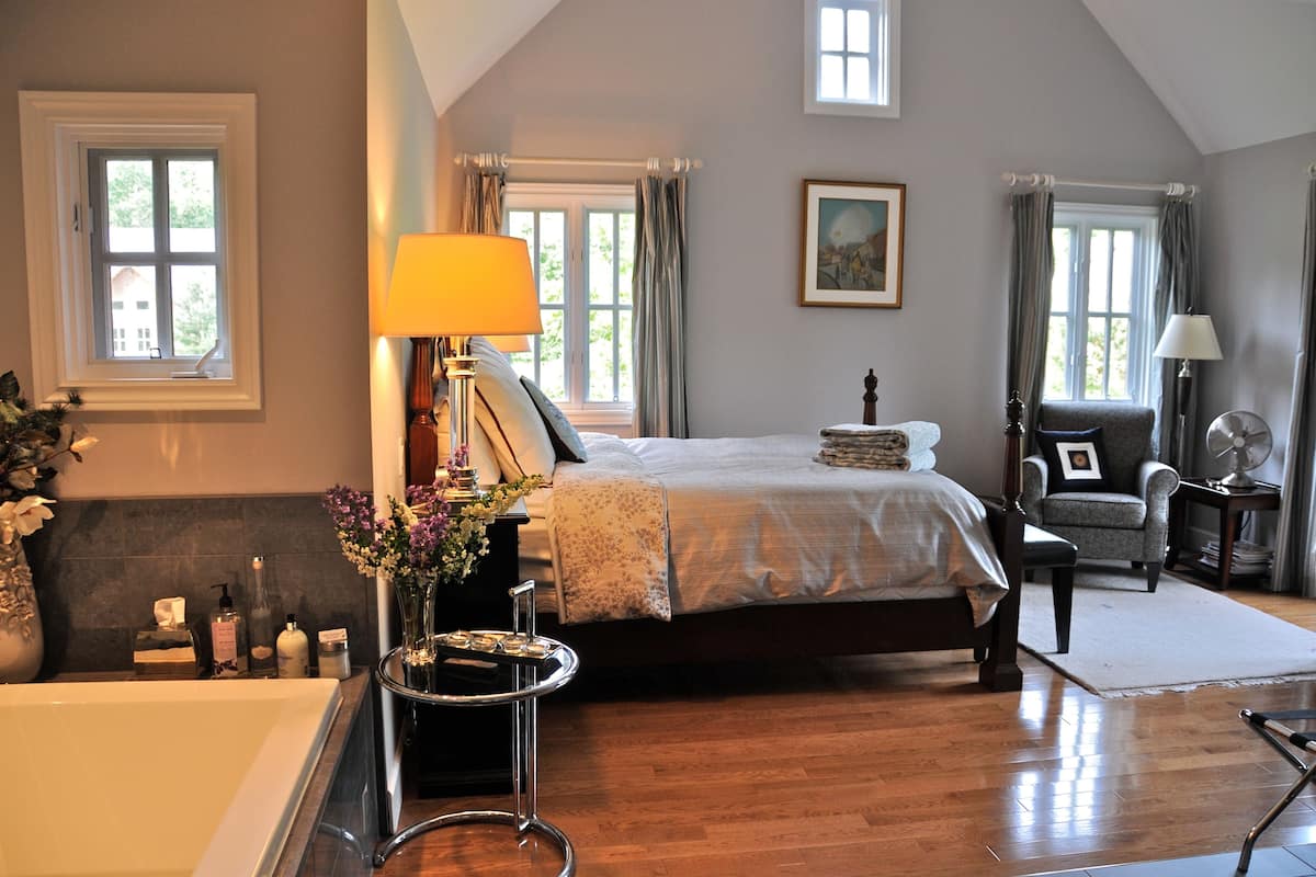Premium bedding, down duvets, pillow-top beds, individually decorated