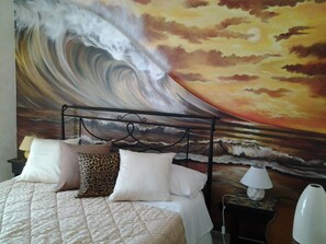 雙人房 | 獨特裝潢、布置獨特、床單