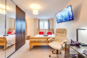 Premium bedding, individually decorated, individually furnished, desk