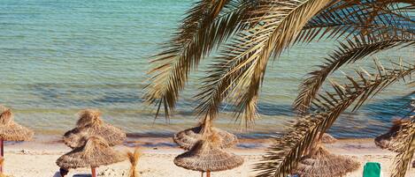 Plage à proximité, sable blanc, serviettes de plage, 4 bars de plage