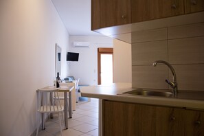Deluxe Apartment, Jetted Tub, City View | Living area - Horizon Apartments Platanias (Platanias)