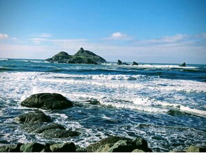 On the beach, beach towels