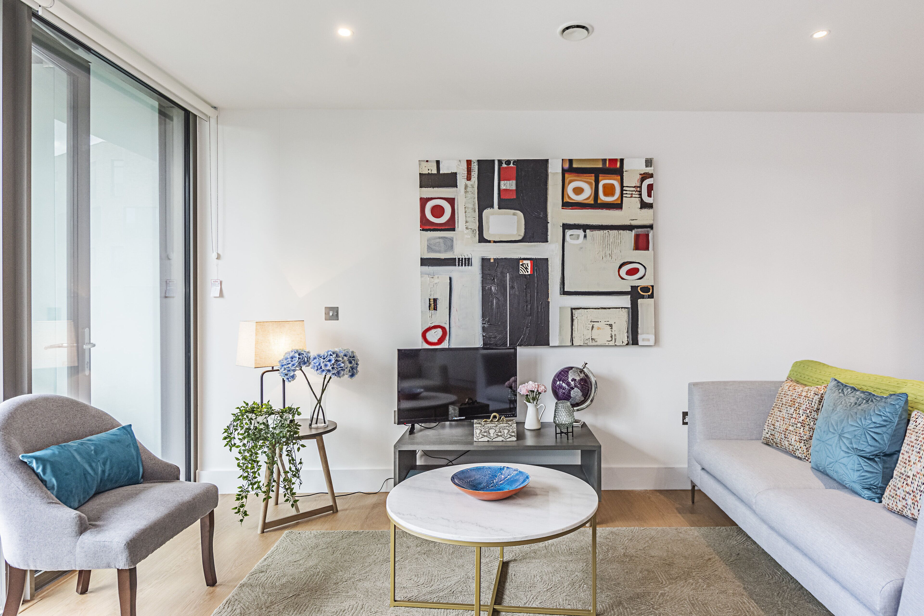 Smart TV, DVD player, books