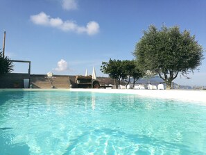 Outdoor pool, pool loungers