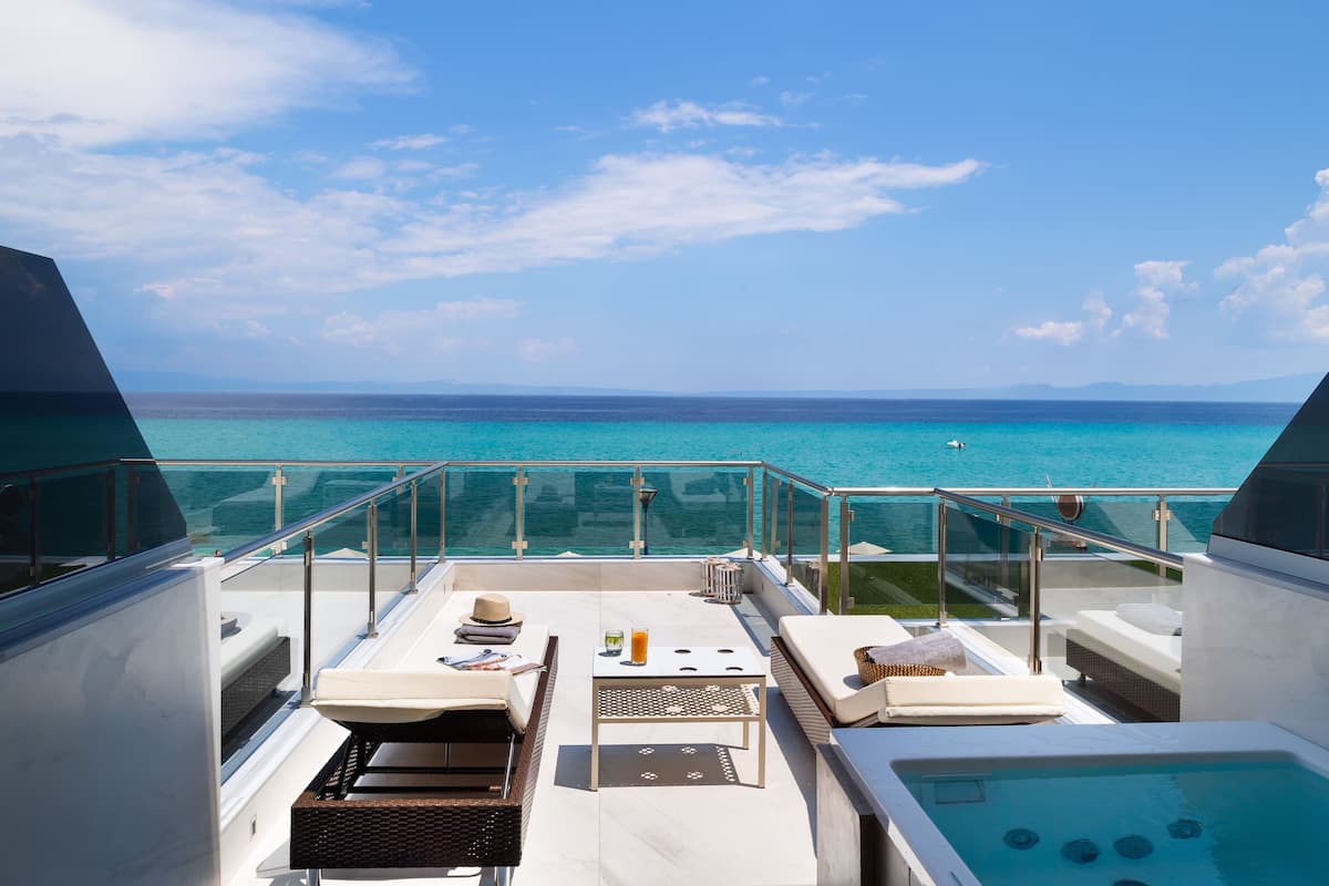 Junior Suite, Hot Tub, Sea View | Balcony view