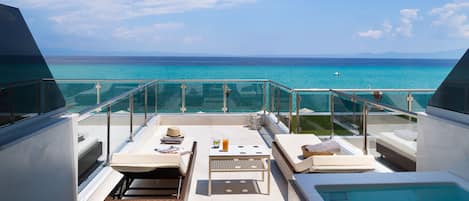 Junior Suite, Hot Tub, Sea View | Balcony view