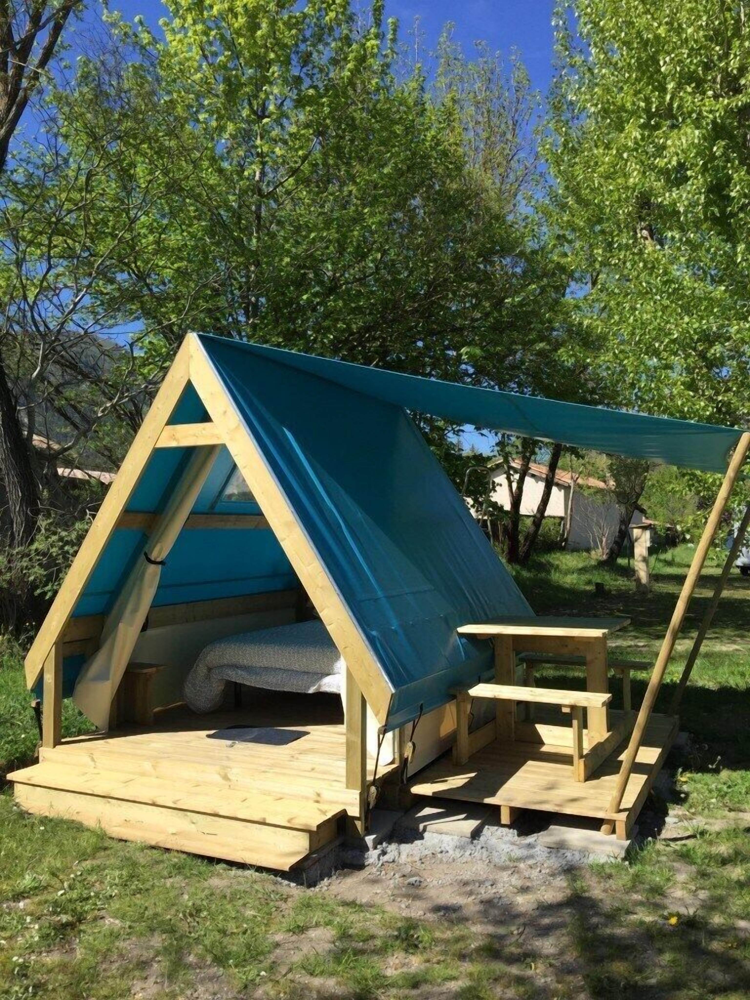 Economy tent, 1 slaapkamer, gemeenschappelijke badkamer (Mistral 2 pers) | Individueel gedecoreerd, individueel gemeubileerd, gratis wifi