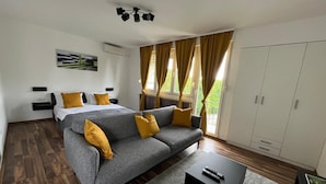 Studio – deluxe, fjellutsikt | Oppholdsområde