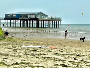 Beach nearby, sun loungers