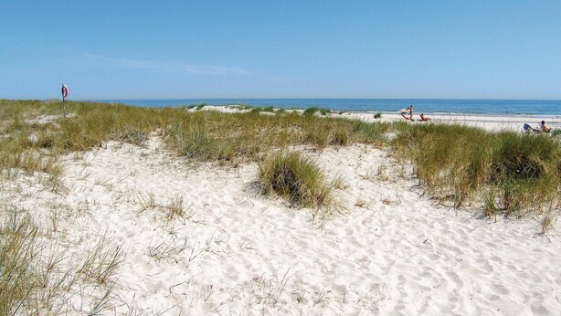 A beach with sand dunes and a lifebuoy. - 2 bedroom gorgeous home in Höllviken (Höllviken)