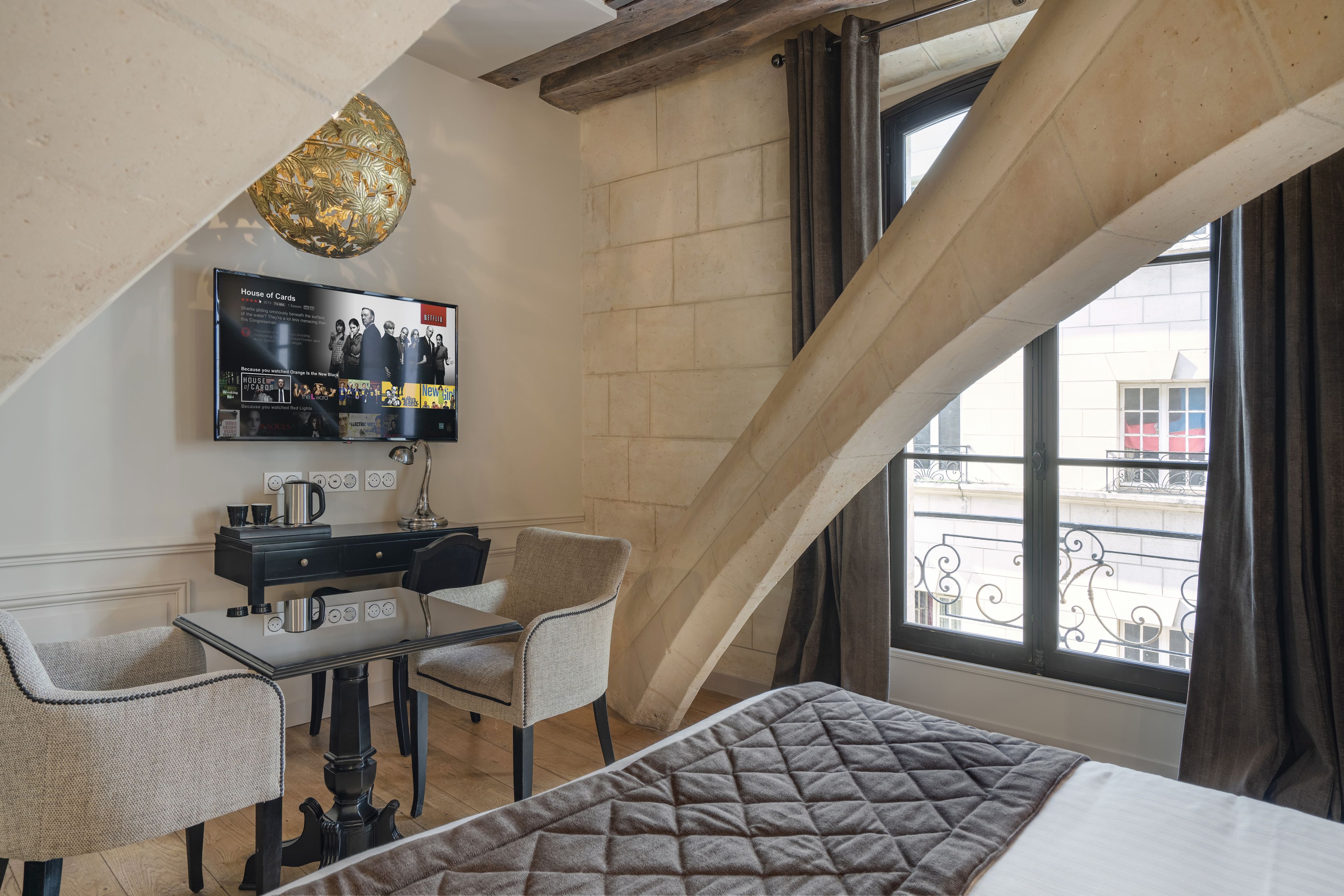 luxury double or twin room, 1 queen bed (le dome) | television