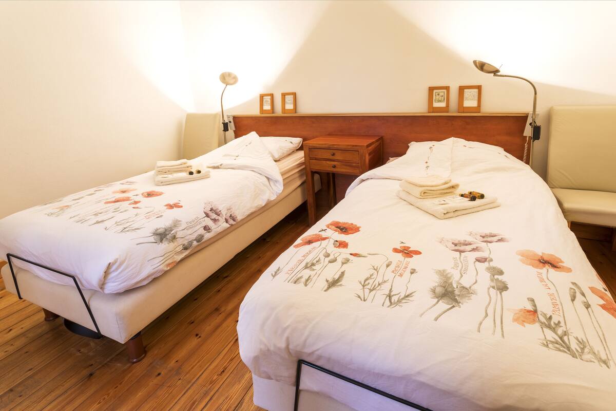 Habitación individual | Tabla de planchar con plancha, wifi gratis, ropa de cama