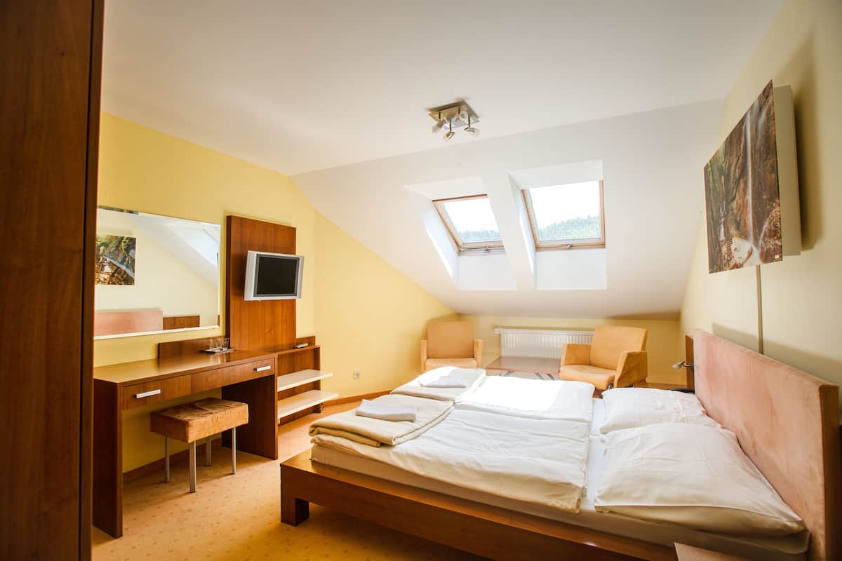 2 habitaciones, escritorio y espacio para trabajar con laptop