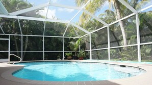 Outdoor pool, pool loungers - Snowy Egret (Cape Coral)