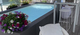 PENTHOUSE on the beach, PRIVATE swimming pool from June to September, large rooftop, 4 bedrooms