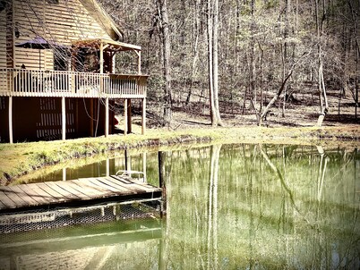 Private/secluded, multiple fire pits, fishing pond, a little taste of heaven!