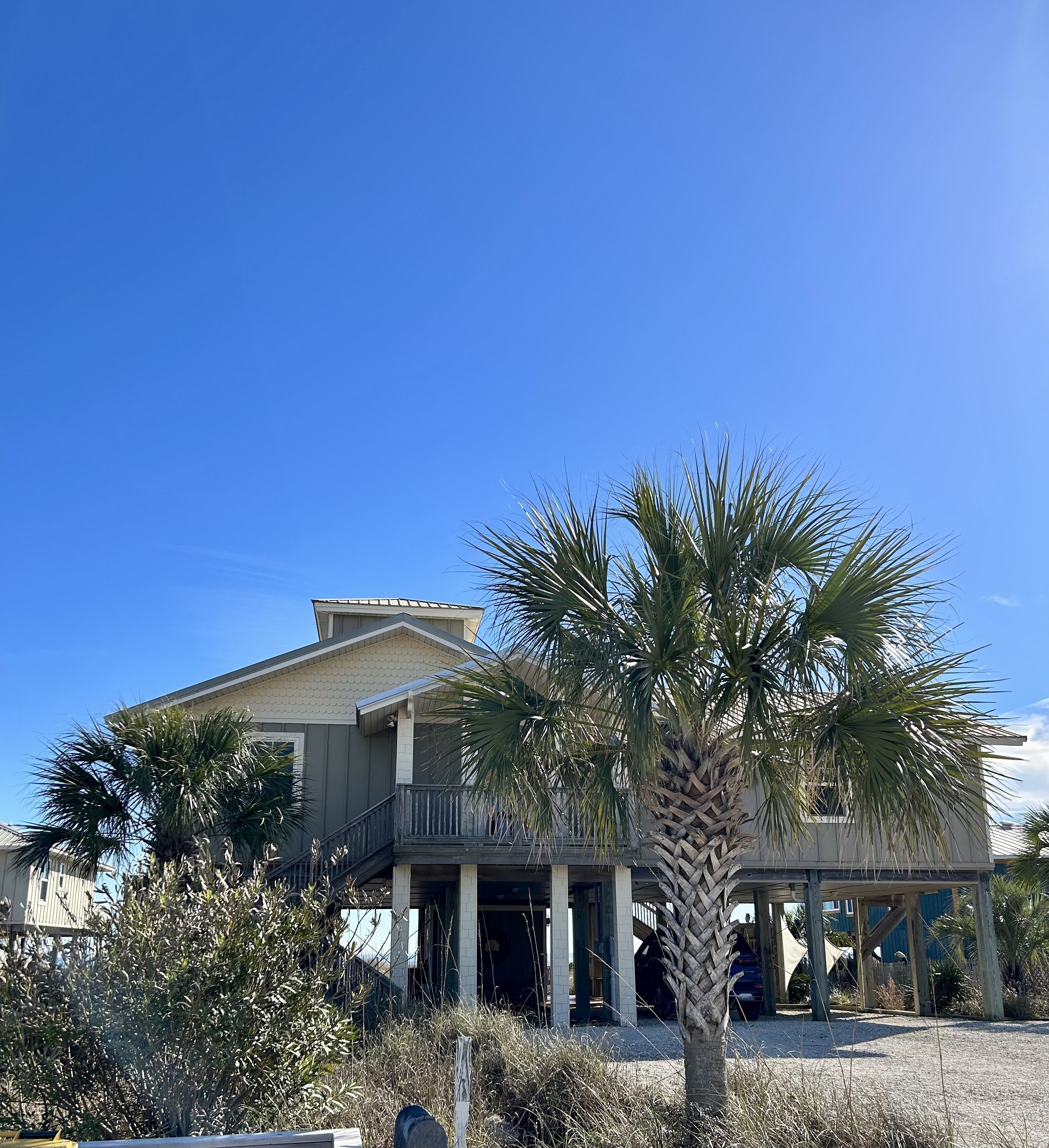 Beach House view from front entrance road( 4 to5 cars  parking available
