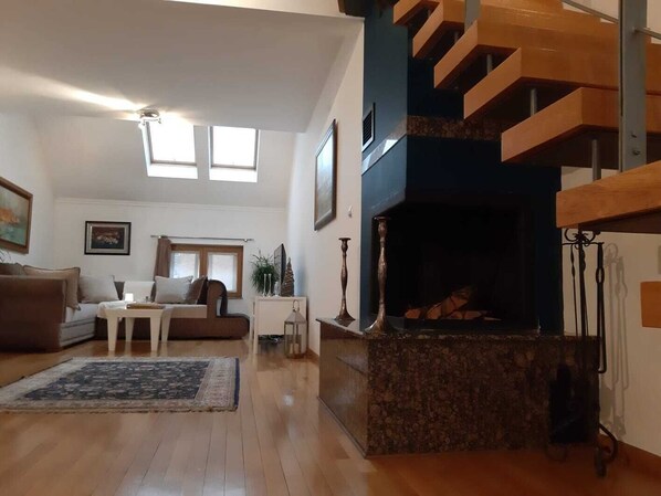 TV, fireplace - Center lux 120m2 apartment (Belgrade)