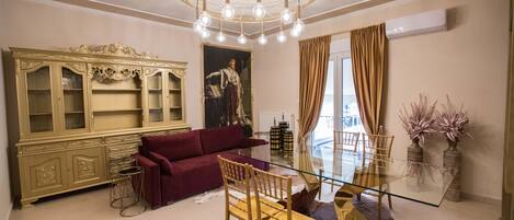 Presidential Suite, 2 Bedrooms, City View | Living room | 49-inch Smart TV with digital channels, TV