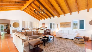 TV, fireplace, DVD player, foosball