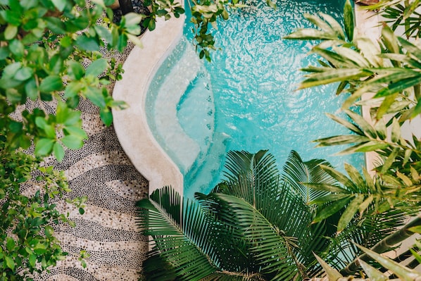 Pool - DAZZLING PLANTATION HOUSE SUITES STEPS FROM SEA... Family and pet friendly (Playa del Carmen)