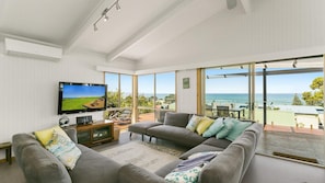 TV, DVD player, music library