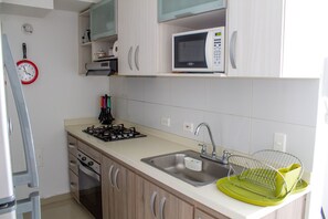 Microwave, oven, coffee/tea maker, toaster