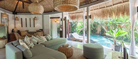 Deluxe Villa, 2 Bedrooms | Living area