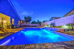 Outdoor pool, a heated pool