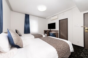 Desk, free WiFi, bed sheets