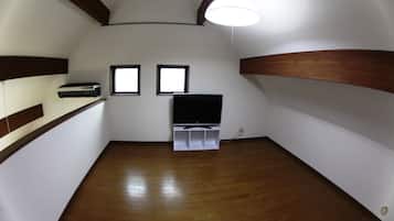 Desk, blackout curtains, soundproofing, iron/ironing board