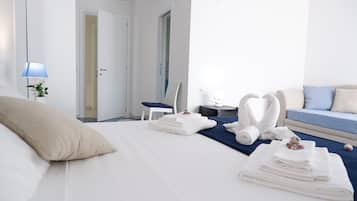 Comfort-værelse til 4 personer (kalinifta room 212) | 1 soveværelse, premium-sengetøj, senge med topmadrasser