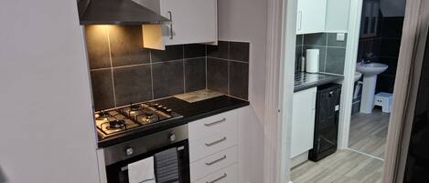 Apartment | Private kitchen | Fridge, microwave, oven, stovetop