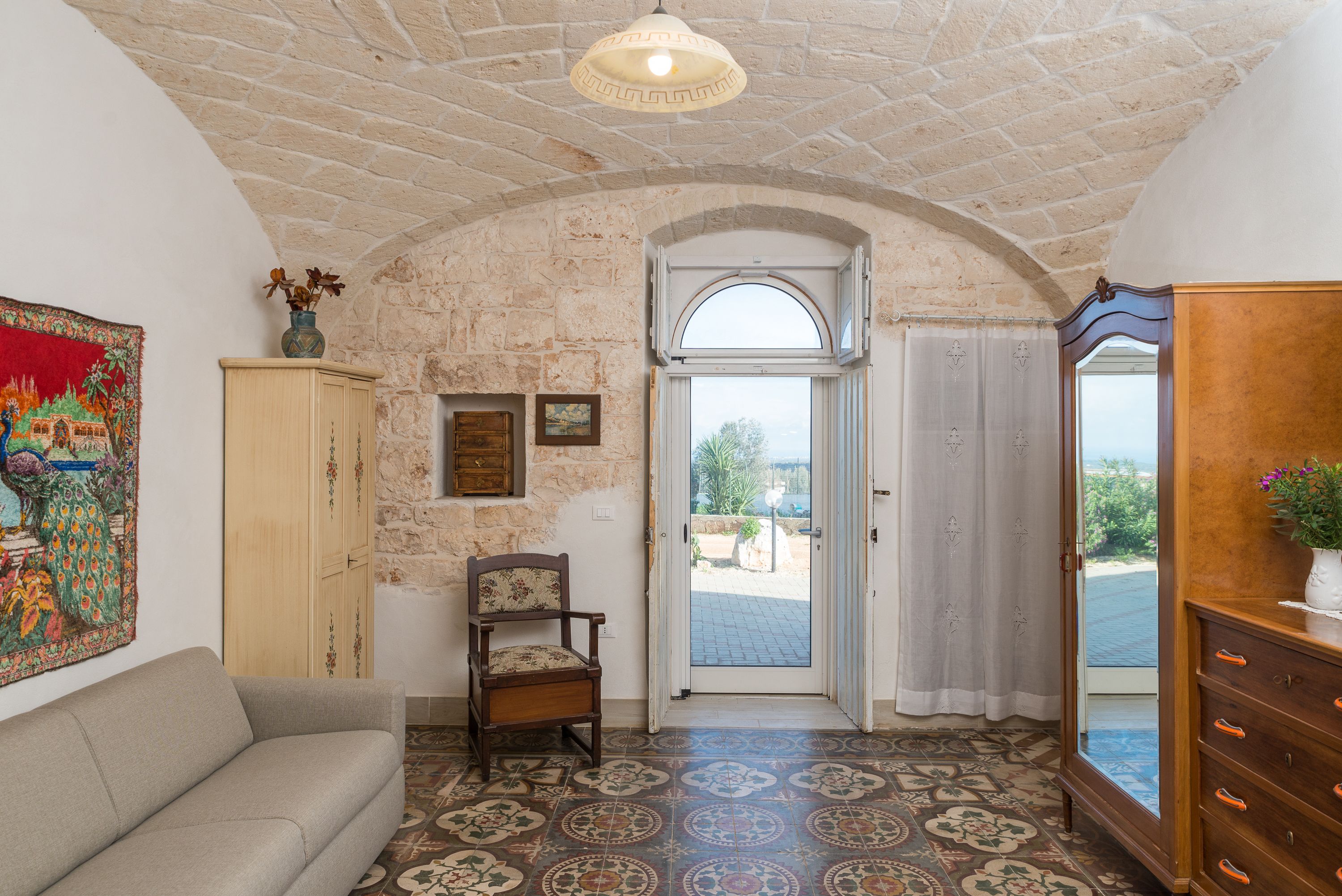 Apartment, 1 Bedroom, Patio, Sea View | Living area